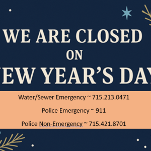 The City Clerk’s office will be closed Thursday, January 1, 2026.